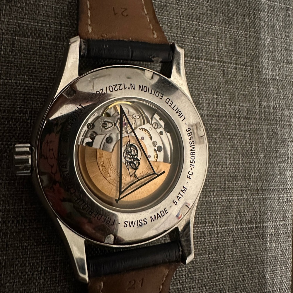Frederique Constant Runabout Chrome Steel Leather Watch